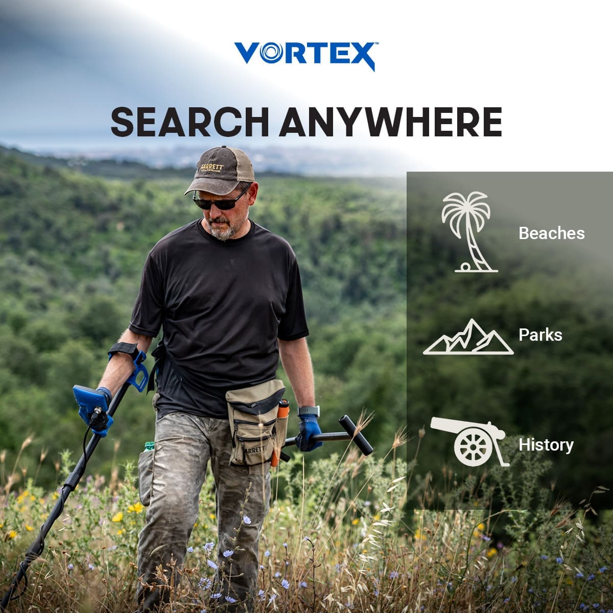 Denizli Garrett Vortex VX5 Dedektör - Vortex ekran düzeni, hedef ID okumayı sade tutarak yeni kullanıcıyı hızlandırır.